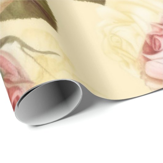  roze rozen cadeaupapier (Rol Hoek)