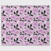 Roze rozen cadeaupapier (Vlak)