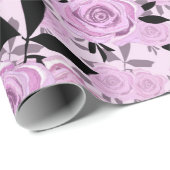 Roze rozen cadeaupapier (Rol Hoek)