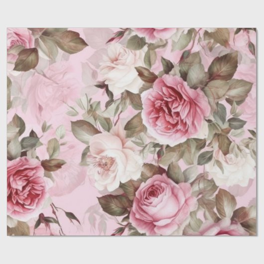  roze rozen cadeaupapier (Vlak)