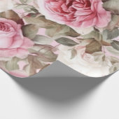  roze rozen cadeaupapier (Hoek)