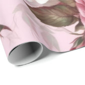  roze rozen cadeaupapier (Rol Hoek)