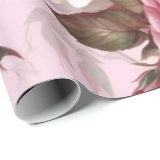 roze rozen cadeaupapier (Rol Hoek)