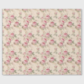 Roze rozen cadeauverpakkings papier bloem (Vlak)