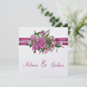 Roze Rozen Callas Buds Na Huwelijksfeest Kaart (Staand voorkant)