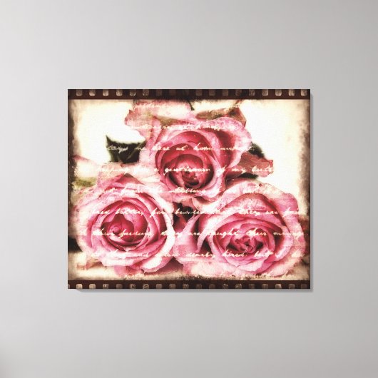 roze rozen canvas afdruk (Voorkant)