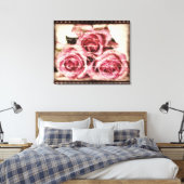 roze rozen canvas afdruk (Insitu (Slaapkamer))