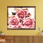 roze rozen canvas afdruk (Insitu (Woonkamer))