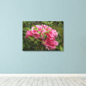Roze rozen canvas afdruk (Insitu (Houten vloer))