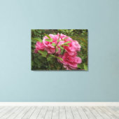 Roze rozen canvas afdruk (Insitu (Houten vloer))