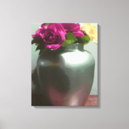 Roze rozen canvas afdruk