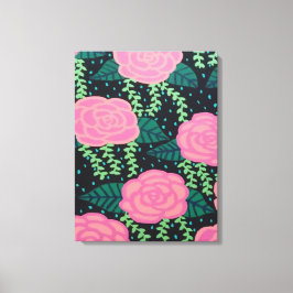 Roze Rozen Canvas Afdruk