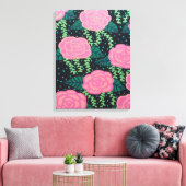 Roze Rozen Canvas Afdruk (Insitu (Woonkamer))
