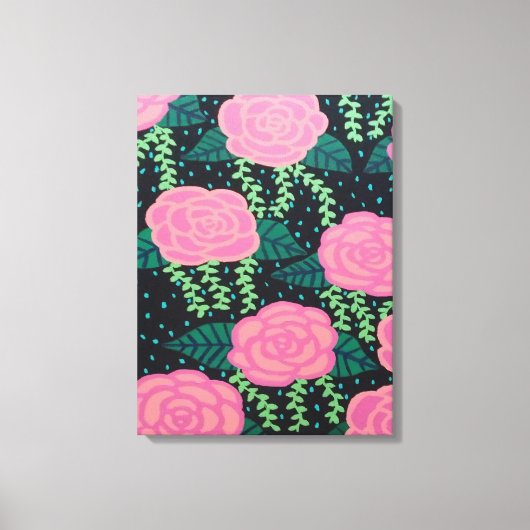 Roze Rozen Canvas Afdruk (Voorkant)