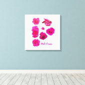 Roze Rozen Canvas Afdruk (Insitu (Houten vloer))