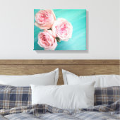 Roze rozen canvas afdruk (Insitu (Slaapkamer))