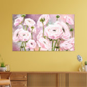 Roze Rozen Canvas Print - Schilderij (Insitu (Woonkamer))