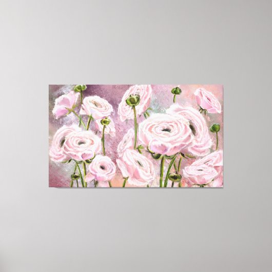 Roze Rozen Canvas Print - Schilderij (Voorkant)