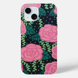 Roze Rozen Canvas tas iPhone 15 Case