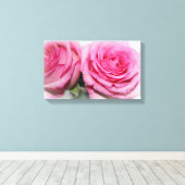Roze rozen canvasomslag canvas afdruk (Insitu (Houten vloer))