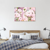 Roze rozen canvasprint - Schilderij Canvas Afdruk (Insitu (Slaapkamer))