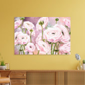 Roze rozen canvasprint - Schilderij Canvas Afdruk (Insitu (Woonkamer))