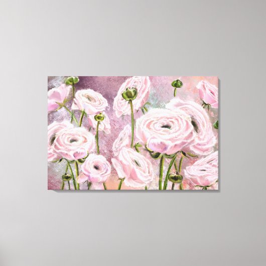 Roze rozen canvasprint - Schilderij Canvas Afdruk (Voorkant)