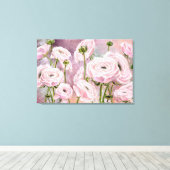 Roze rozen canvasprint - Schilderij Canvas Afdruk (Insitu (Houten vloer))