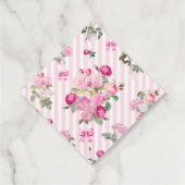  Roze Rozen Coquette Bow Stripes Bedankjes Labels (Achterkant)