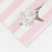  Roze Rozen Coquette Bow Stripes Fleece Deken (Hoek)