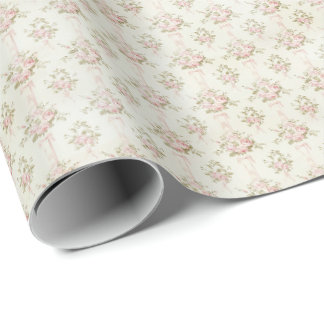 Roze Rozen Coquette Inpakpapier Vintage
