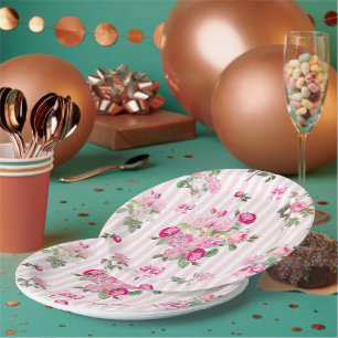Roze Rozen Coquette Strik lint Papieren Bordje