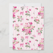 Roze Rozen Coquette Strik linten Kaart (Achterkant)