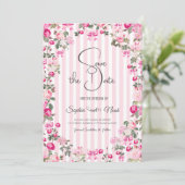 Roze Rozen Coquette Strik linten Kaart (Staand voorkant)
