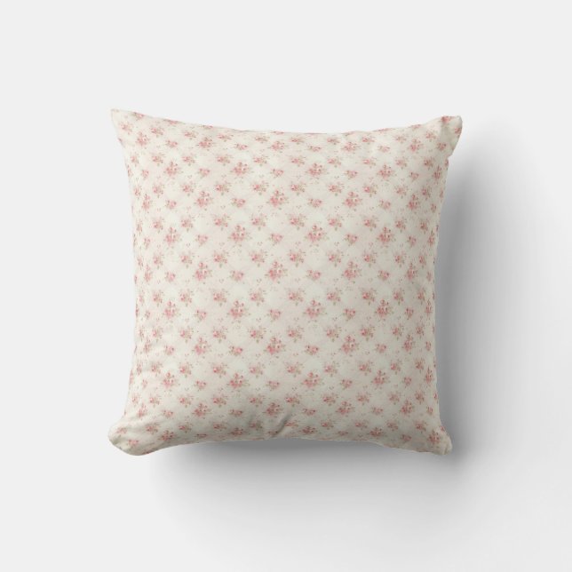 Roze Rozen Coquette Vintage Kussen (Voorkant)