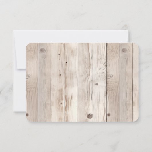 Roze Rozen Crème Wit Hout Wedding RSVP (Achterkant)