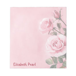 Roze Rozen CUSTOM NAME Kruidenierswinkel to-do lij Notitieblok