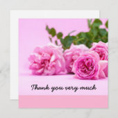 Roze rozen dank je creditcard bedankkaart (Voorkant / Achterkant)