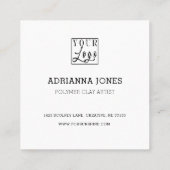 Roze rozen Dank je Logo Vierkante Visitekaartje (Achterkant)