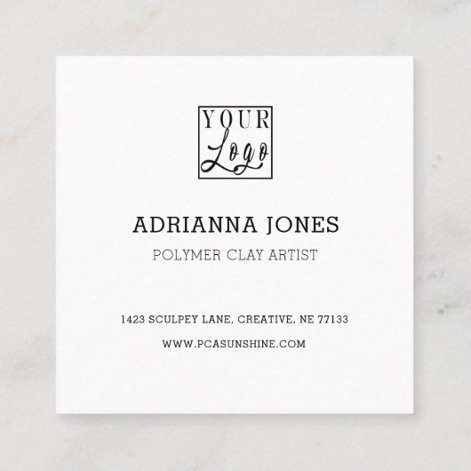 Roze rozen Dank je Logo Vierkante Visitekaartje (Achterkant)