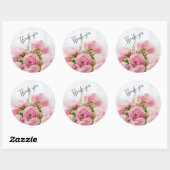 Roze rozen dank je sticker (Vel)