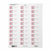 Roze rozen Dank u Sticker Etiket voor bruiloft (Full Sheet)