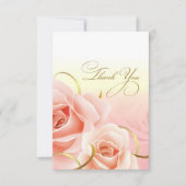 Roze rozen Dank u voor de Kaarten van de verjaarda (Voorkant)