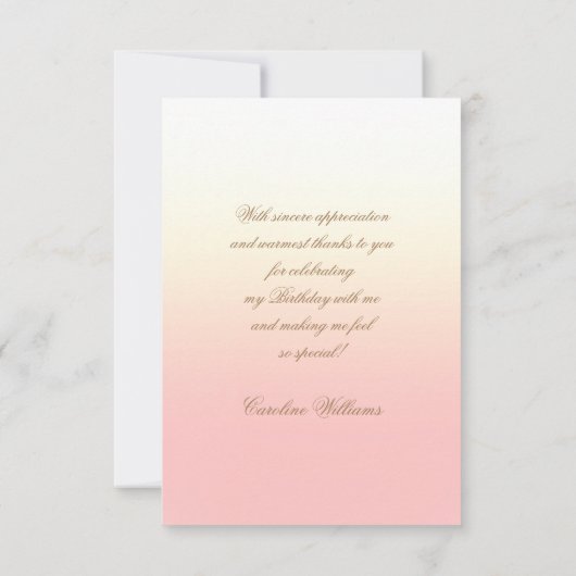 Roze rozen Dank u voor de Kaarten van de verjaarda (Achterkant)