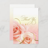 Roze rozen Dank u voor de Kaarten van de verjaarda (Voorkant / Achterkant)