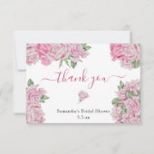 Roze rozen - dank u vrijgezellenfeest bedankkaart (Voorkant)