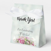 Roze Rozen Dankjewel Bruiloft Favor Doos Bedankdoosjes (Voorkant Zijde)