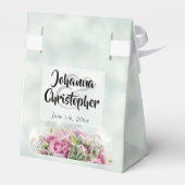 Roze Rozen Dankjewel Bruiloft Favor Doos Bedankdoosjes (Achterkant)