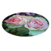 Roze rozen Decoratief glas snijvlak 12 inch Snijplank (Hoek)