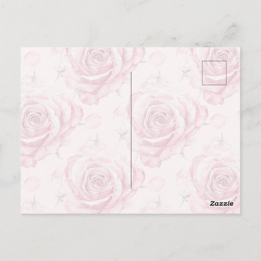  Roze Rozen Denken aan jou Briefkaart (Achterkant)